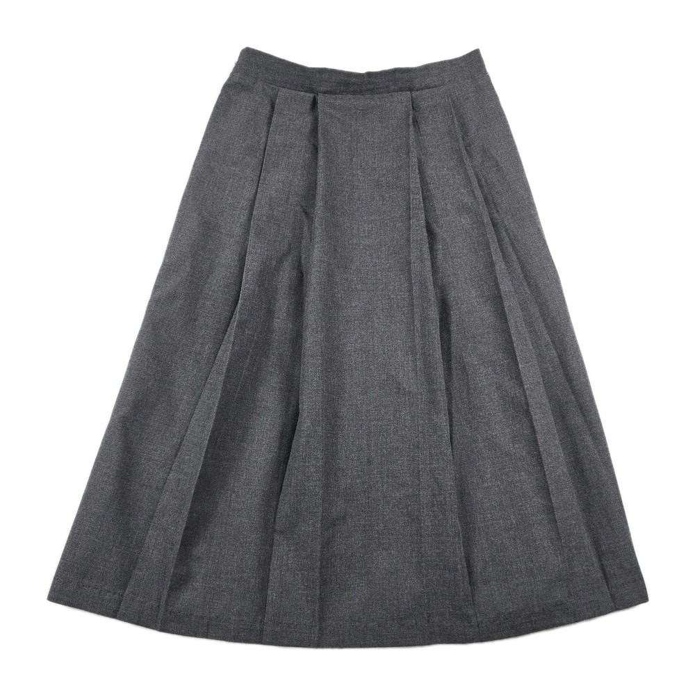 Alicia Vintage Skirt Gray Pleated Womens Size 12 Long USA Made 5140 High Rise